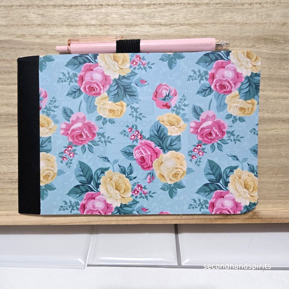 Floral Junior Notebook Cottagecore Roses Pen Holder + Stickers Vintage Style
